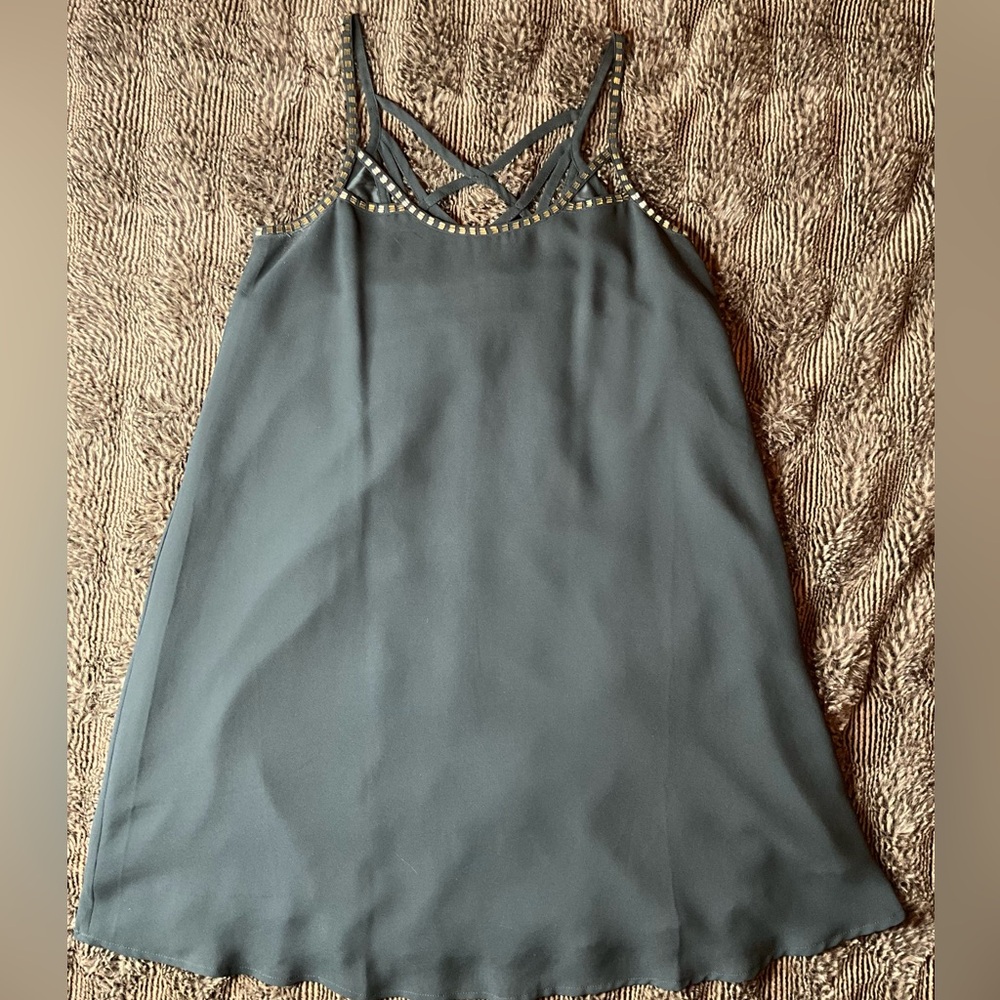 Chic Black Strappy Dress with Studded Details